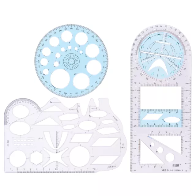 Geometric Ruler Set Multifunctional Tool Different Shape Drawing Template