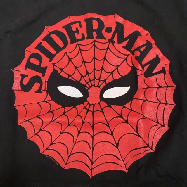 Spider-Man VIntage 90s Marvel 1999 Ditko Style Mask Graphic Black Mens XL Shirt