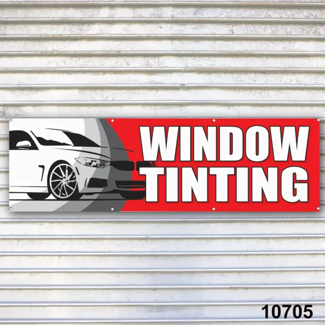 Window Tinting Banner Sign Auto Detailing Service Bay