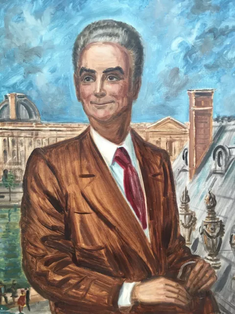 Muy Bonito Pintura Hst Óleo sobre Lienzo Firmado Albert Decaris París Retrato