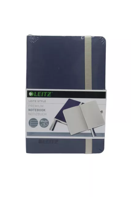 LEITZ Style Notebook Notizbuch A6 liniert 4492 Titan Blau Alu-Optik NEU OVP