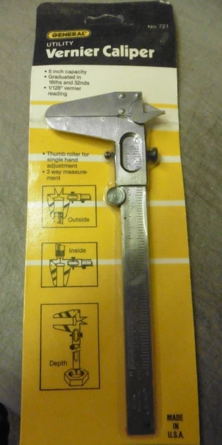 New Old Stock Genuine General No. 721  5 in. Vintage Vernier Caliper