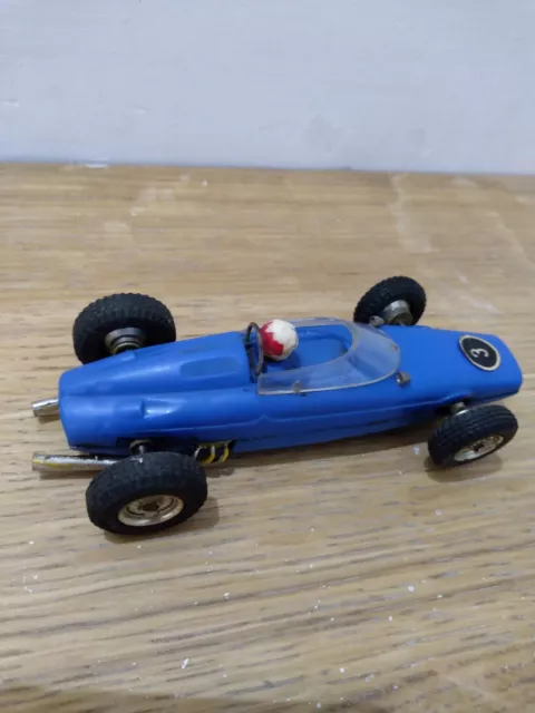 FUNZIONA Polistil Policar APS FERRARI F1 BLU ruote sterzanti 1/32 vetro sano