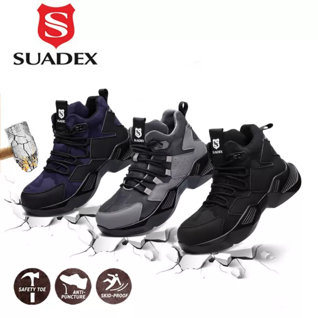 SUADEX Work Shoes Safety Shoes Mens Women Outdoor Steel Toe Cap Construction