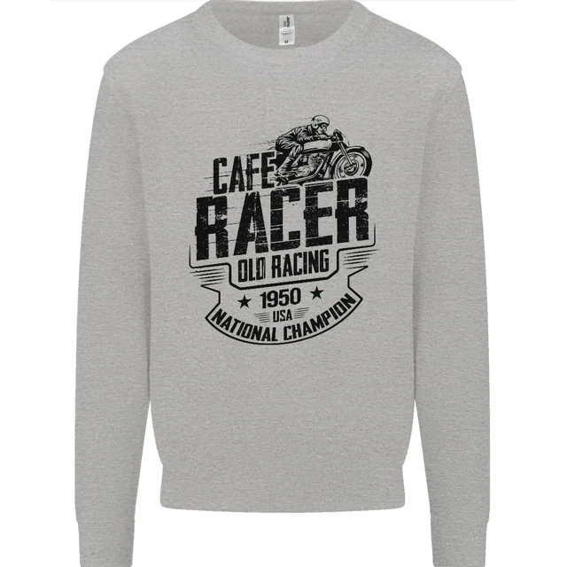 Cafe Racer Old Racing Motorcycle Biker Mens Sweatshirt Jumper
