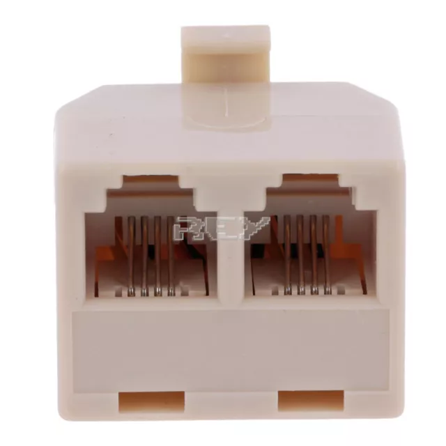 Adaptador RJ11 Macho a Doble RJ11 Hembra Clavija Plástico para Telefono v248