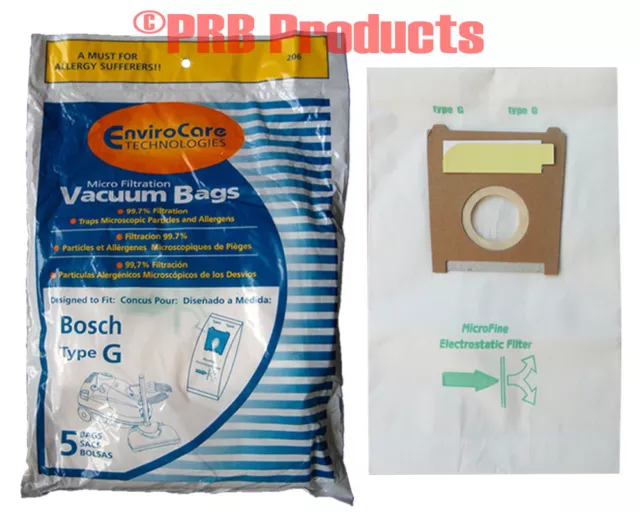 Bosch Canister Vacuum Cleaner Type G Allergy Bags BBZ51AFG2U Part# 206 Electro