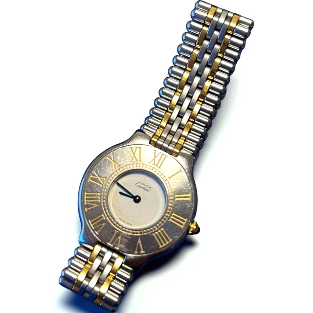 CARTIER MUST 21 Señoras Reloj Cuarzo 29mm Acero Inoxidable Oro