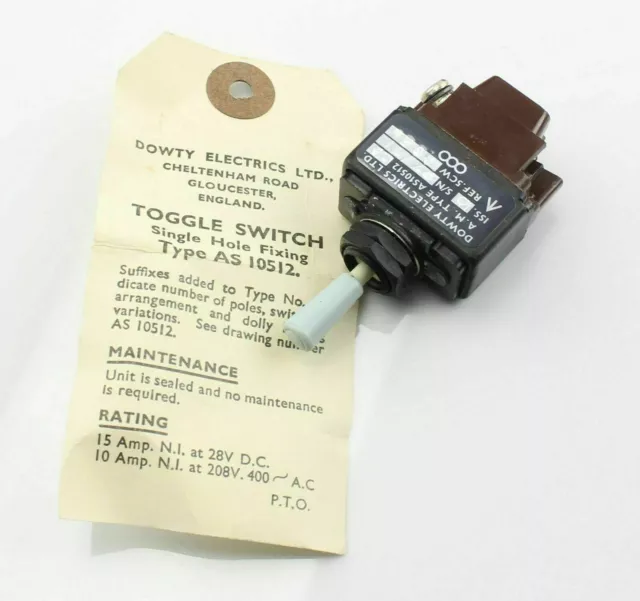 Toggle Switch D.P. 2 Position 5CW/9256 AS.10512 Avro Vulcan Dowty RAF Aircraft