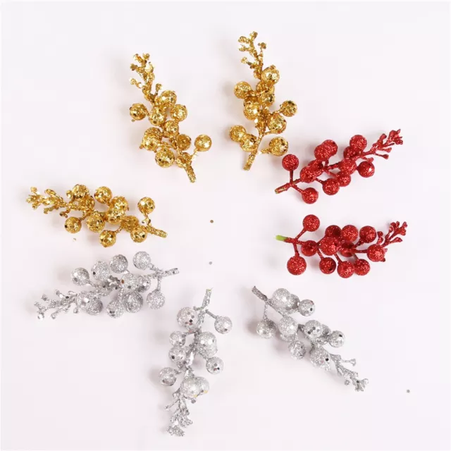 6Pcs Christmas Berry Artificial Berry Stem Bouquet Christmas Tree For Home Decor