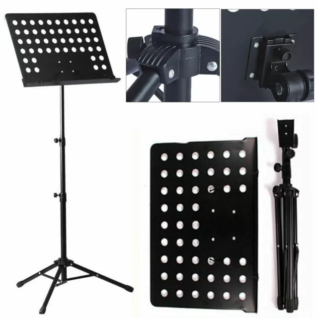 Foldable Heavy Duty Music Stand Conductor Orchestral Note Sheet Holder Tripod