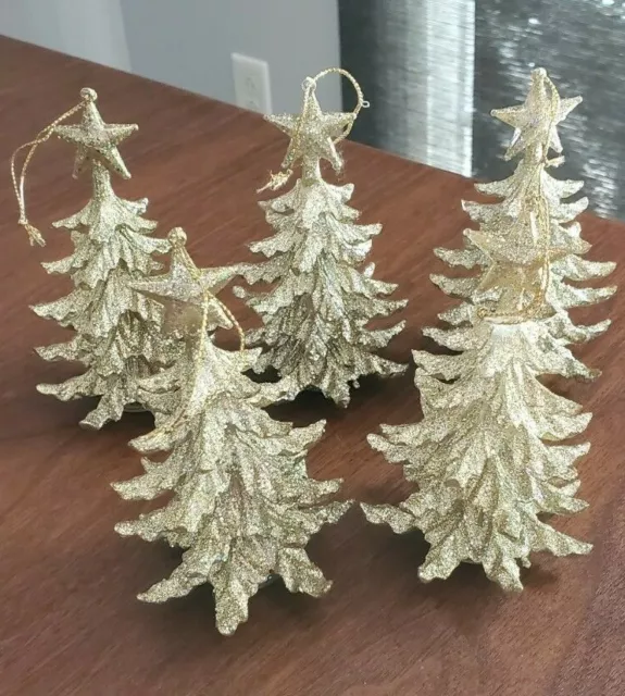 Christmas String Light Bulb Plastic Covers Christmas Tree Ornaments Gold Glitter