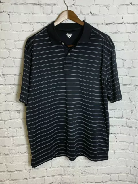 Calloway Golf Men’s Black Polo Style Shirt Short Sleeve Size XL Striped