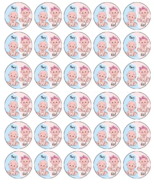 Baby Shower  It's Twins Cupcake Topper Edible Wafer Cake Topper Decoration (30)