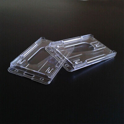1PCS Clear Transparent ID Card Holder Protector Cover Enclosed Oyster Pass Badge