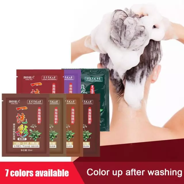 Hair Color Instant Hair Dye Hair Shampoo black Brown Hair Lasting; Long Up N9N5