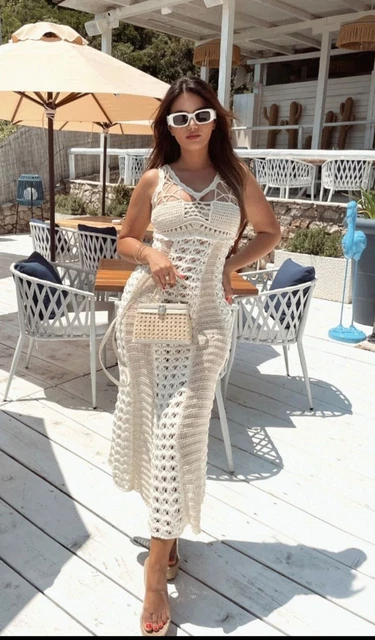 ZARA CROCHET KNIT Dress Limited Edition Ecru New Ss22 Size S Ref.1957/005  63.10 - PicClick UK