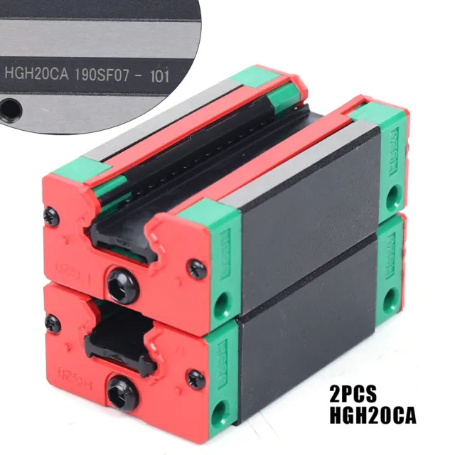 2x HGH20CA Linear Guide Rail Block Slider Carriage Bearing Block M5X6mm For CNC
