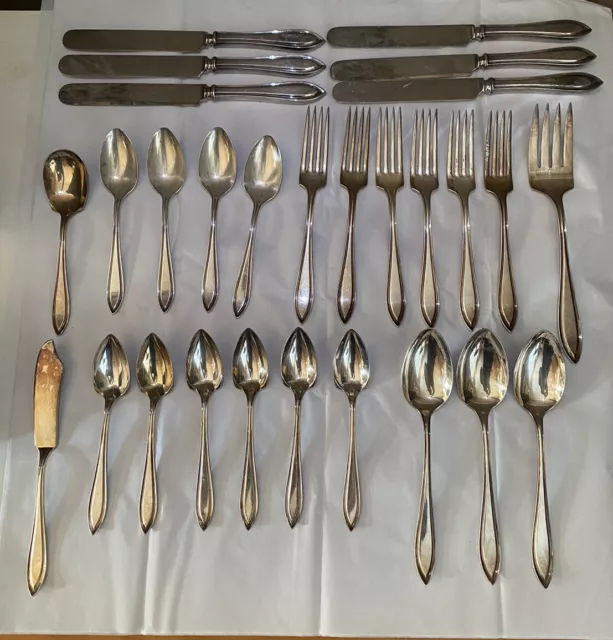 Lot of Vintage Universal Silver Overlaid Flatware 28 Pieces