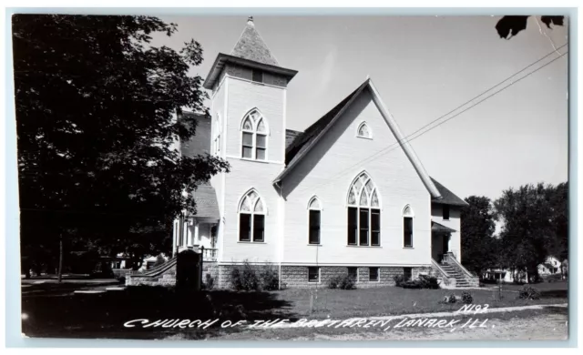 c1950's Church Of The Brethren Lanark Illinois IL RPPC Photo Vintage Postcard