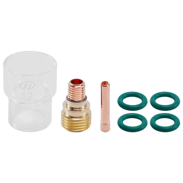 7pcs / Set # 12 Glass Bowl Kit Stubby Clamps Body Gas Lens Wig S9J8