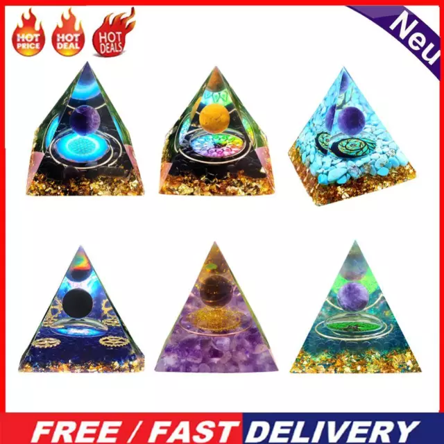 Natural Orgonite Pyramid Crystal Orgone Energy Generator Healing Reiki Chakra