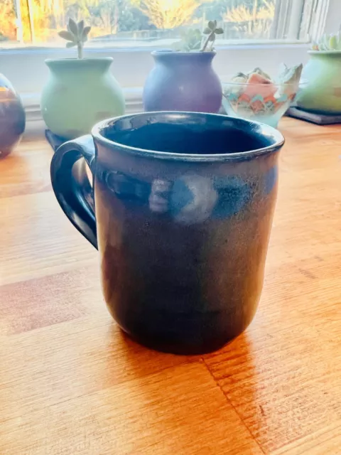 Small Pottery Mug - Handmade Metallic Black Glaze - Fine Ceramic Dishes & Decor