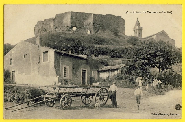 cpa Lorraine PONT à MOUSSON (Meurthe & Moselle) Les RUINES Cachet 52e RA 31e ba