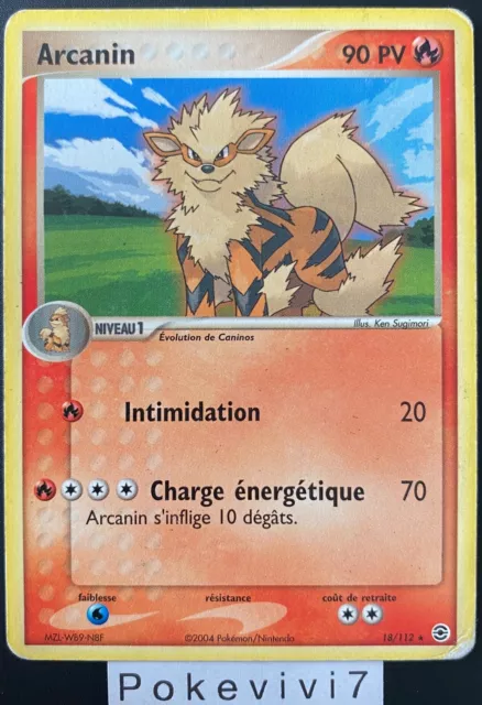 Pokemon Card ARCANINE 18/112 Rare Block EX Red Fire Green Sheet FR USED
