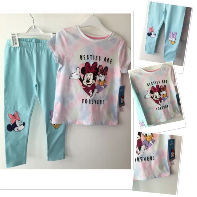 New Disney Minnie Mouse Girls Leggings & New Tags Top 3-4 Years