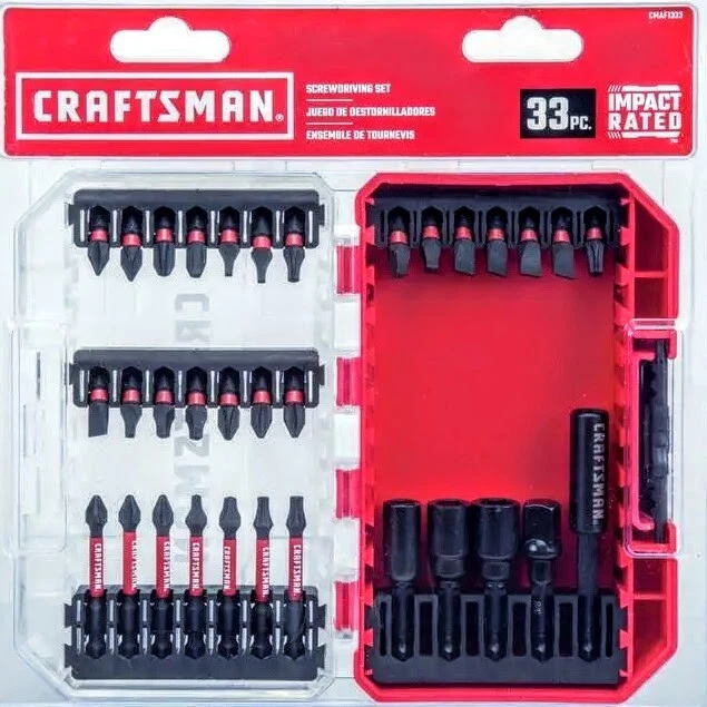 CRAFTSMAN DRILL DRIVER 33 Piece Impact Bit Set Screwdriver Adapter New