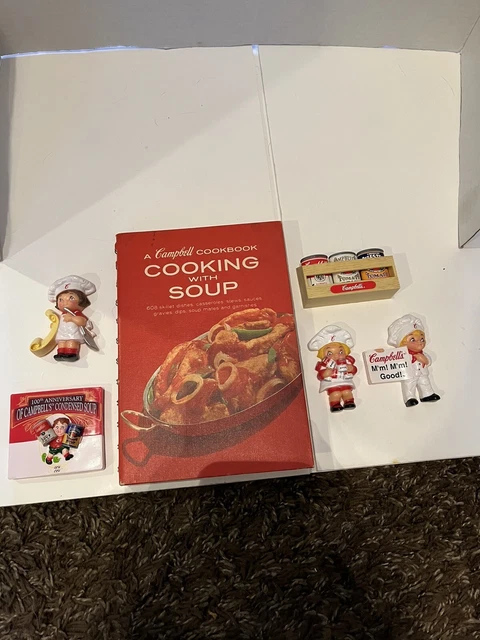 Campbell’s Soup Lot If Vintage Cookbook & 5 Magnets