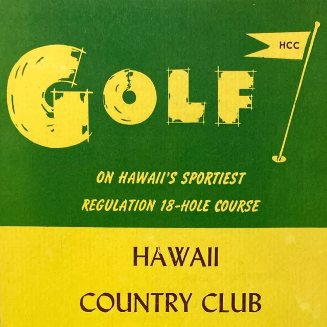 Vtg 1960s Golf Hawaii Country Club Red Uldrick PGA Kuna Road Waipahu Pearl City