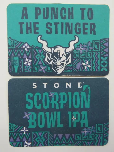 Beer Brewery COASTER: STONE Brewing Co Scorpion Bowl IPA ~ Escondido, CALIFORNIA