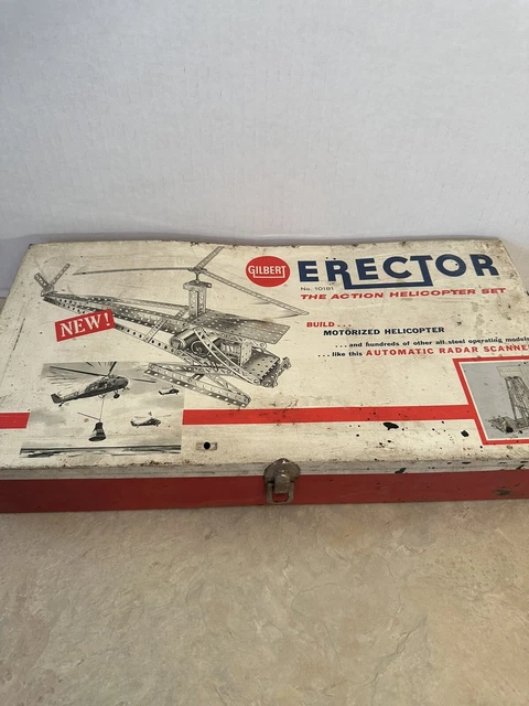 Vintage Helicopter Gilbert Erector Set #10181 - Incomplete - some pieces