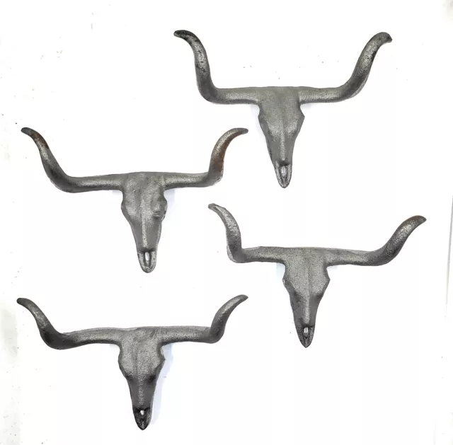 4 Large Longhorn Steer Drawer or Cabinet Door Pull Handle Rustic Western Decor