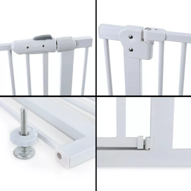 Absperrgitter Treppenschutzgitter Metall weiß verstellbar