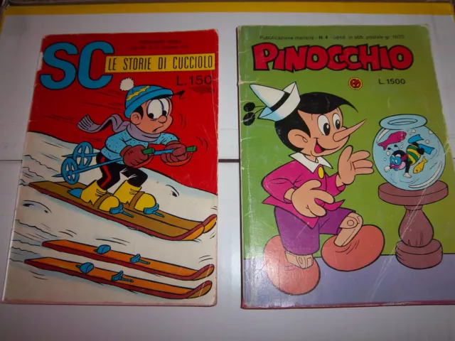 Coppia Fumetti "Pinocchio" 1988 - "Storie Di Cucciolo" 1974 Edizioni Metro-Alpe