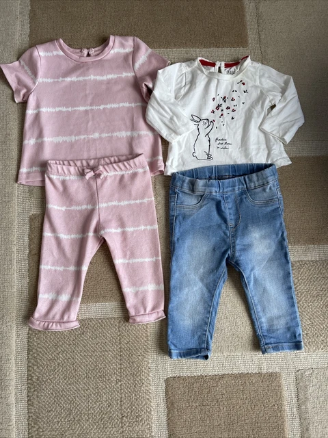 Girls mixed item clothing bundle age 3-6 months jeans top outfit set H&M etc