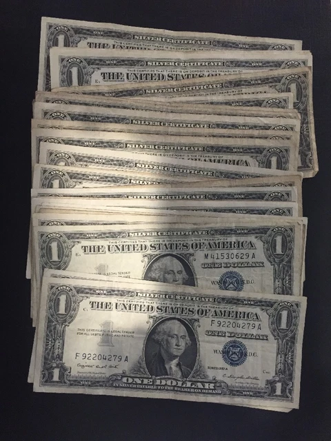1957B One Dollar ($1) Bill Clean Circulated Silver Certificate Blue Seal 1 NOTE 2