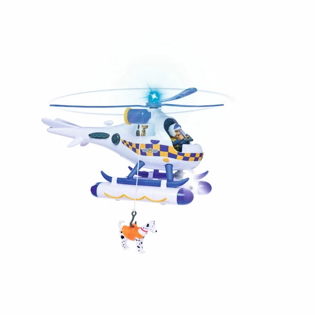 Simba Sam Le Pompier - Mini Hélicoptère Wallaby 17 Cm Avec Figurine Tom Articulée - Jouet Enfant Dès 3 Ans