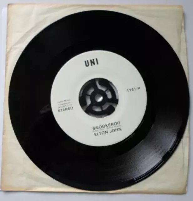 Elton John Very Rare 7” Vinyl "Snookeroo" White Label Promo Nm