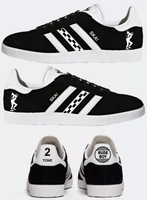 CUSTOM ADIDAS ORIGINALS gazelle trainers the specials ska 2 tone rude boy music 175.00 PicClick UK