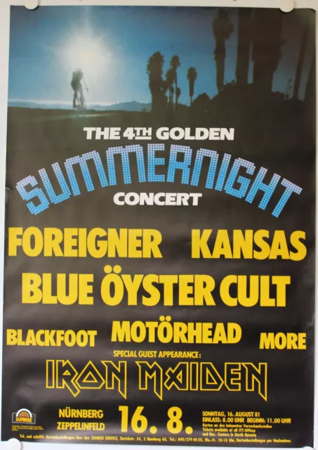 Golden Summernight, Motörhead, Iron Maiden, Foreigner, Kansas/Poster/Plakat 1981