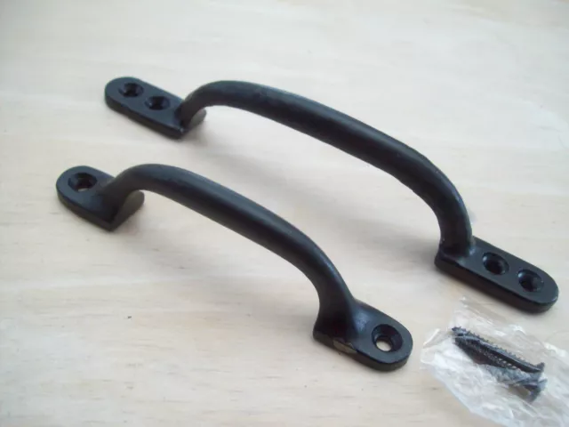 2 sizes BLACK CAST IRON KITCHEN CABINET DOOR CUPBOARD DRAWER PULL HANDLES
