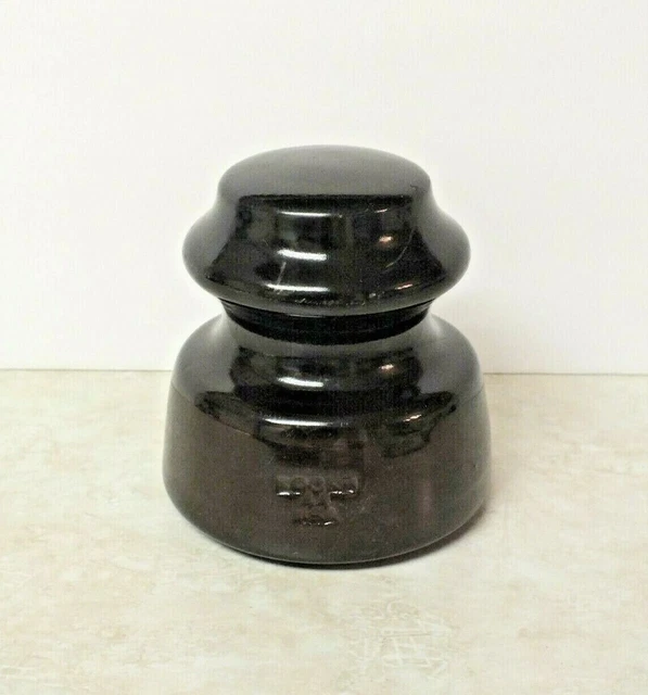 Vintage Brown Locke Ceramic Porcelain Insulator 3-1/2"