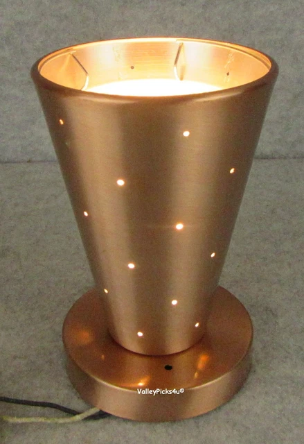 Vintage MCM Copper Pierced Flush Mount Ceiling Diffused Spot Light Lamp