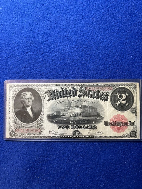 1917 $2 Two Dollar Large Size Legal Tender United States Note! NICE GRADE+!!