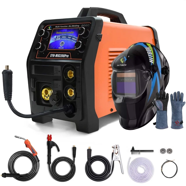 HITBOX 5IN1 200A Aluminum MIG Welder 220V MIG TIG MMA Spool Gun Gas ...