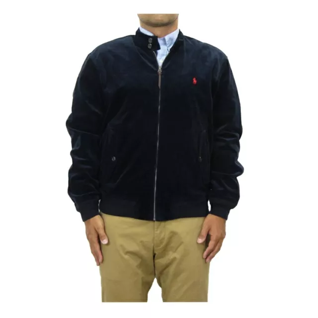 Polo Ralph Lauren Corduroy full zip Jacket Coat w/ plaid lining - Navy -